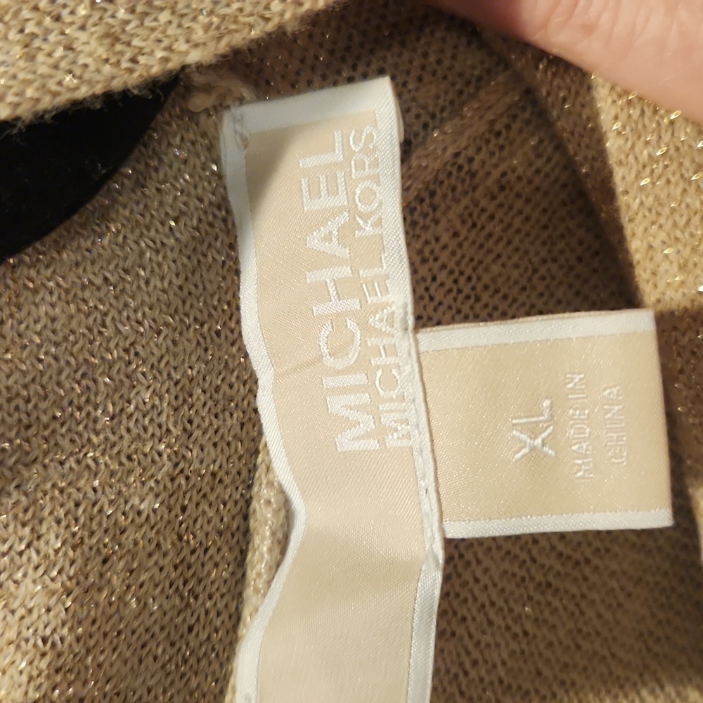 Michael Kors SZ XL Gold Shimmer Sweater Dress - Picture 6 of 8
